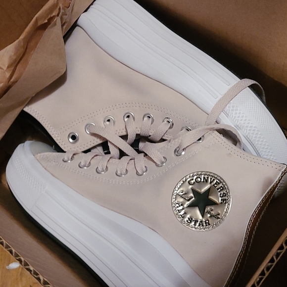 NEW Converse Allstar Chuck Taylor 6.5 Tan High Top Wedges - Picture 13 of 14